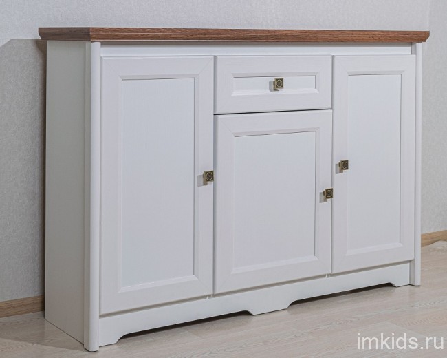 Тумба Тиволи МН-035-03 (белый, дуб стирлинг белый  1390x380x940)