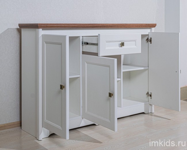 Тумба Тиволи МН-035-03 (белый, дуб стирлинг белый  1390x380x940)