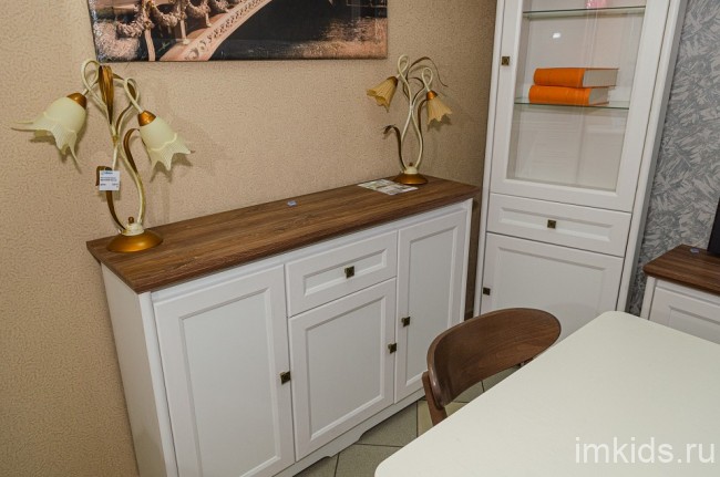 Тумба Тиволи МН-035-03 (белый, дуб стирлинг белый  1390x380x940)