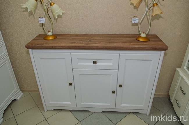 Тумба Тиволи МН-035-03 (белый, дуб стирлинг белый  1390x380x940)