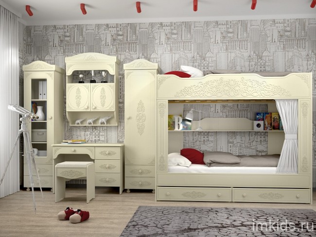 Тумба навесная Ассоль плюс АС-14 (ваниль ваниль  832х276х1163)