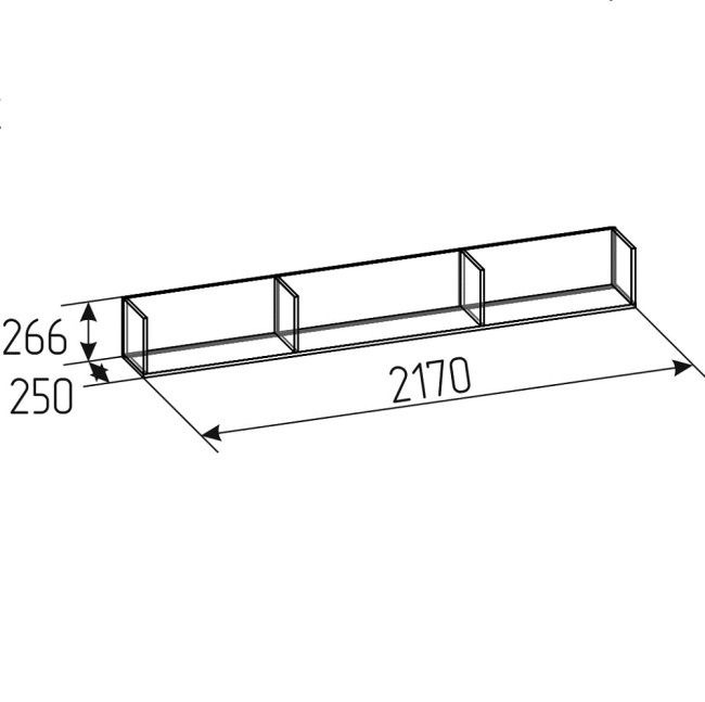 Полка навесная Аурелио 96, Блэквуд Сатиновый - Белый