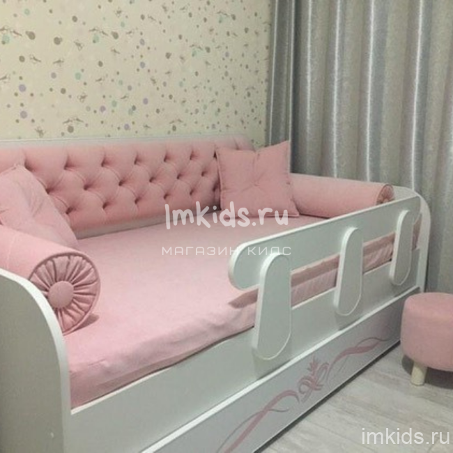 Детская кровать тахта "Розовый нежный" 