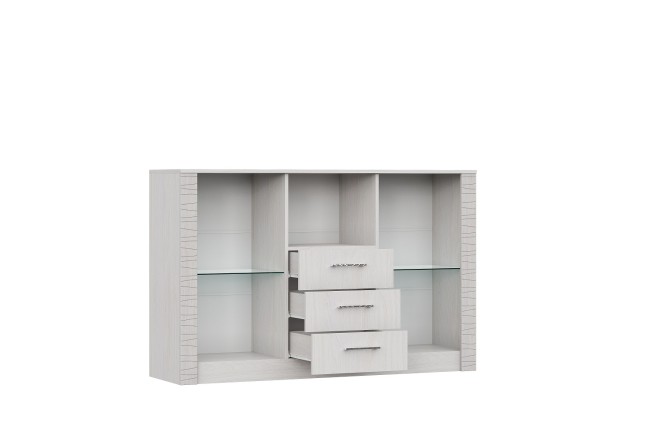 Комод - витрина "Гамма 20" Ясень анкор  светлый, Сандал светлый