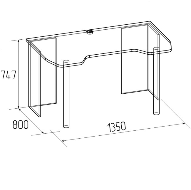 Стол компьютерный Аурелио 84, Антрацит-Блеквуд Сатиновый