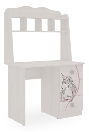 Стол компьютерный Фэнтези MDF-05 (белый рамух белый рамух с рисунком  1000x600x1575)