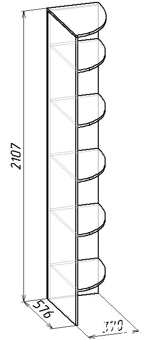 Полка угловая Sherlock 14, дуб сонома