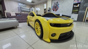 Кровать машина Evo Camaro, черно - желтая 
