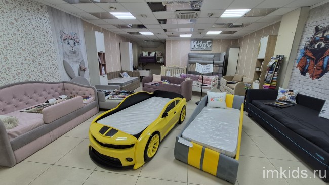 Кровать машина Evo Camaro, черно - желтая 