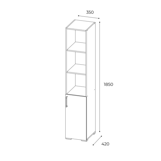 Пенал к столу компьютерному, венге/дуб молочный