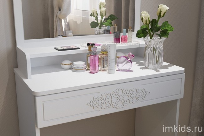 Надстройка с зеркалом Эконом Стандарт ТН-1 (белый структурный   708x216x729)