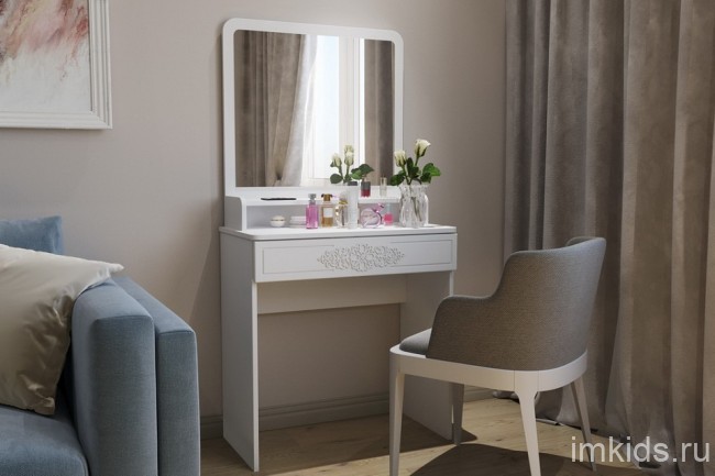 Надстройка с зеркалом Эконом Стандарт ТН-1 (белый структурный   708x216x729)