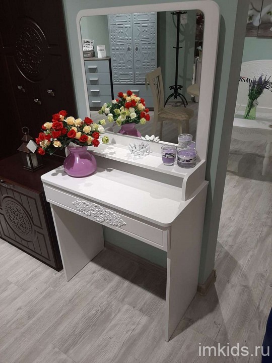 Надстройка с зеркалом Эконом Стандарт ТН-1 (белый структурный   708x216x729)