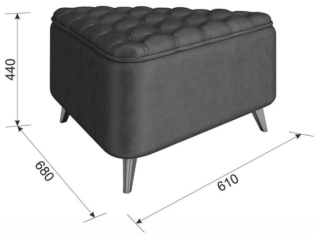 Пуф Трио (  белый 680x610x440)