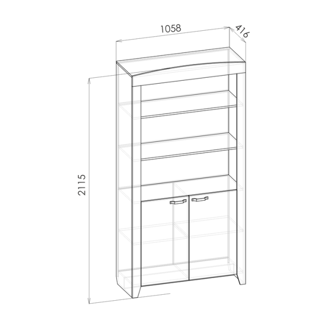 НОРДИК Шкаф книжный ШК