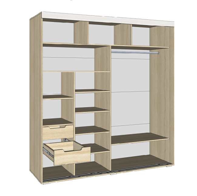 Шкаф-купе Магнат 1,6м, Венге, Дуб молочный