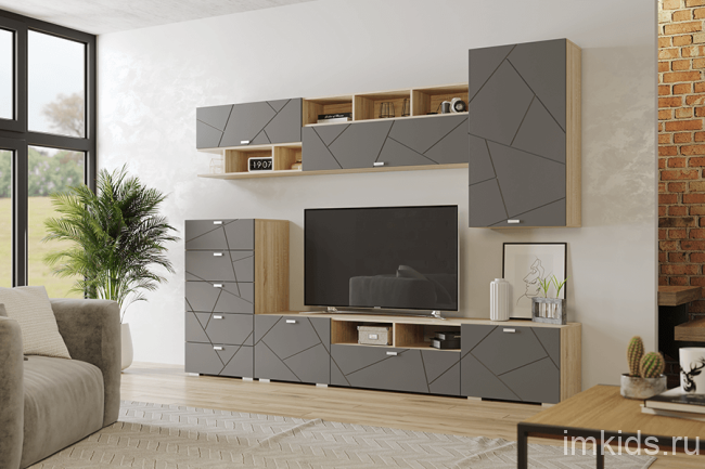 Комод 5 ящиков Скайлайн, графит