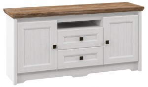 Тумба под ТВ Тиволи МН-035-11 (белый, дуб стирлинг белый  1380x380x660)