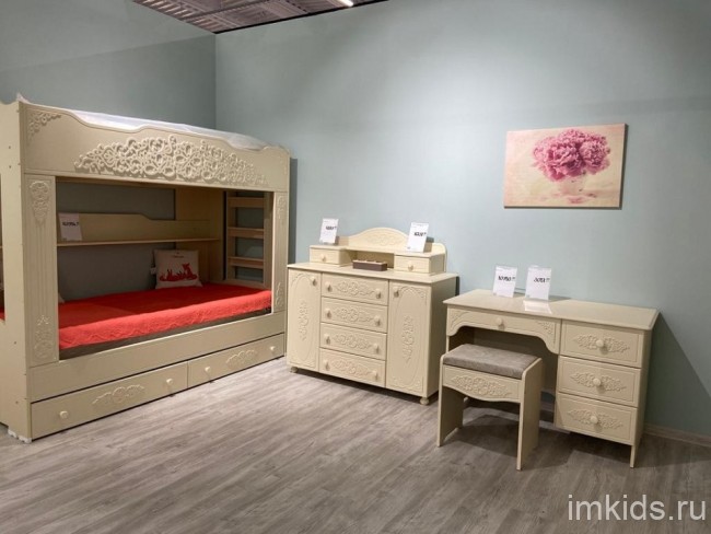 Кровать двухъярусная Ассоль плюс АС-25 (ваниль ваниль  2158x942x1787)