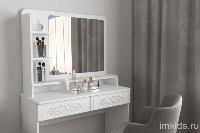 Надстройка с зеркалом Эконом Стандарт ТН-2 (белый структурный   908x216x729)