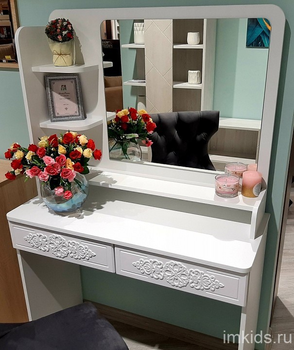 Надстройка с зеркалом Эконом Стандарт ТН-2 (белый структурный   908x216x729)