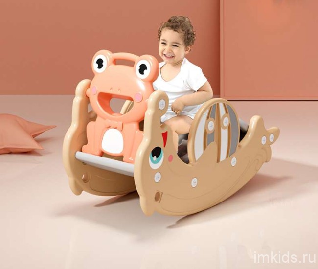 Горка + качалка "Дельфин" PS-037-O оранжевый