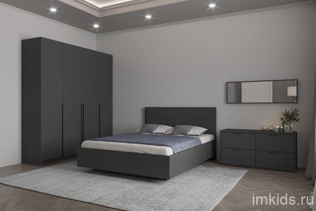 Шкаф 4-х створчатый Феникс, графит