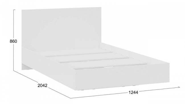 Кровать полутораспальная Марли (белый   2042x1244x860)