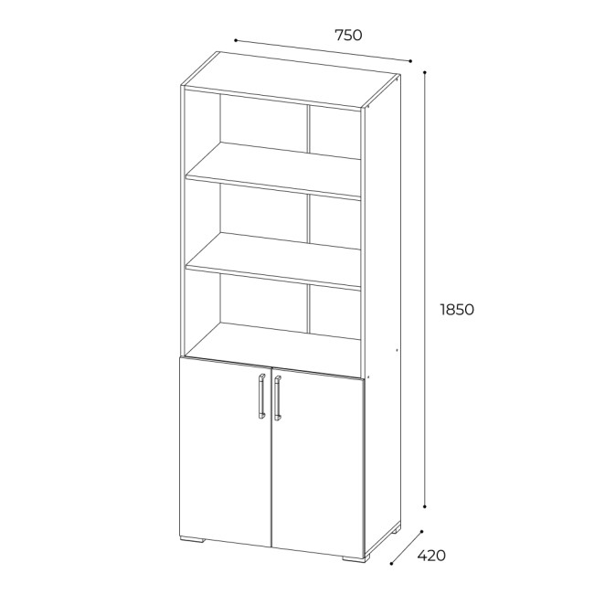 Стеллаж к столу компьютерному, венге/дуб молочный