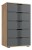 Комод Эмилия ЭЛ-18 (дуб крафт золотой графит  600х1011х450)
