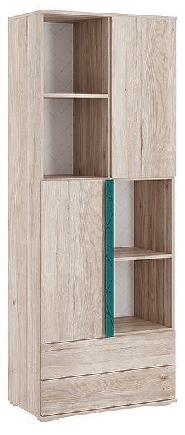 Шкаф комбинированный Лайк 14.01 (дуб мария дуб мария, изумруд  700x420x1760)