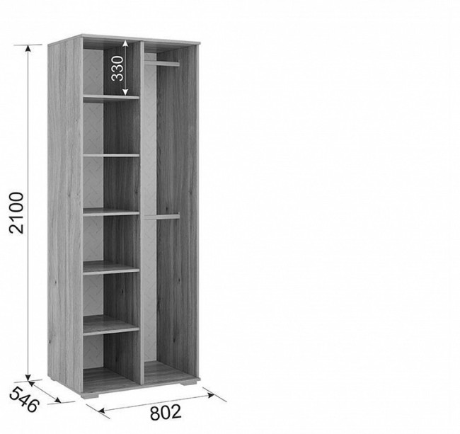 Шкаф платяной Алина (дуб мария белый с цветным рисунком  802x546x2100)