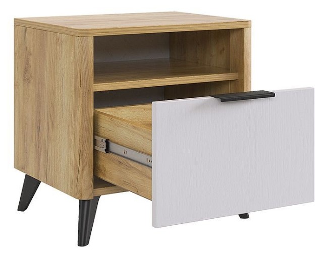 Тумбочка Адам (дуб крафт золотой белое дерево  464x401x450)