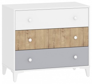 Комод Морти НМ 041.15 (белый белый, дуб бунратти, серый  870x446x772)