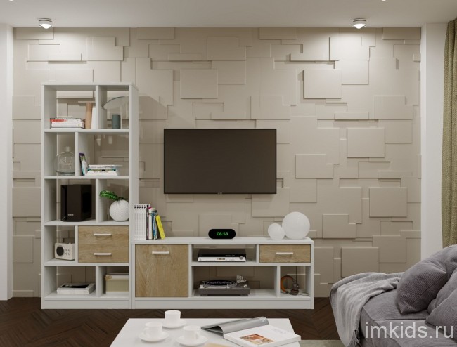 Тумба под ТВ Виктория ВИ-01К (белый структурный дуб роше  1600x350x600)