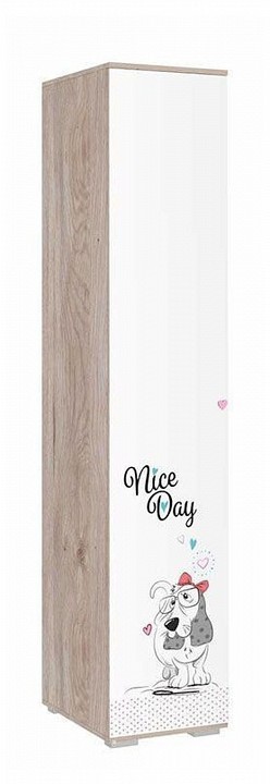 Шкаф платяной Алина (дуб мария белый с цветным рисунком  402x546x2100)