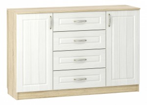 Комод Оливия НМ 040.35 (дуб сонома белый  1402x420x928)