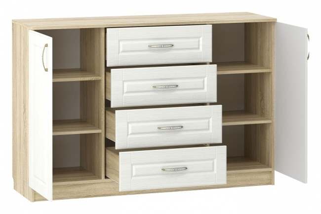 Комод Оливия НМ 040.35 (дуб сонома белый  1402x420x928)