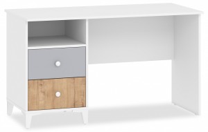 Стол письменный Морти НМ 041.16 (белый дуб бунратти, серый  1302x600x760)