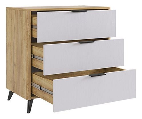 Комод Адам (дуб крафт золотой белое дерево  800x420x736)