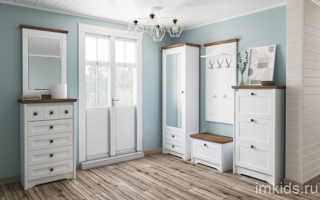 Шкаф для белья Тиволи МН-035-09 (белый, дуб стирлинг белый, зеркальный  690x380x2080)