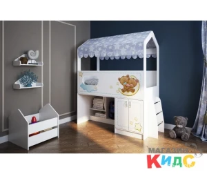 Кровать-чердак Сказка с игровой зоной 1882х2030х836 мм.