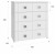 Комод Изабель ИЗ-50К (белое дерево белый структурный  800x450x866)