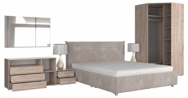 Гарнитур для спальни Лайк КС93 (дуб мария дуб мария, индиго капучино )