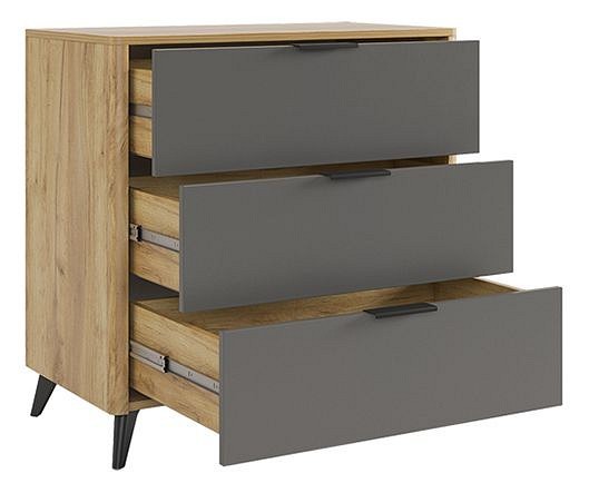 Комод Адам (дуб крафт золотой графит  800x420x736)