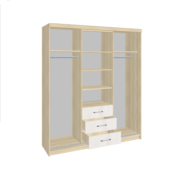 Шкаф-купе Фортуна 1,7, Венге, дуб молочный