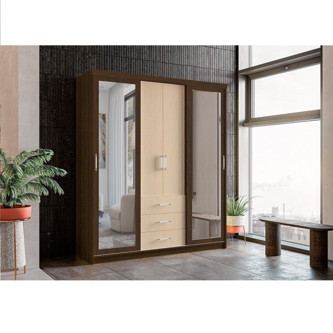 Шкаф-купе Фортуна 1,7, Венге, дуб молочный