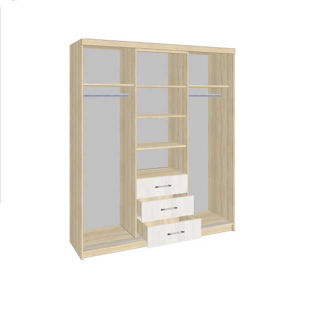 Шкаф-купе Фортуна 1,7, Венге, дуб молочный