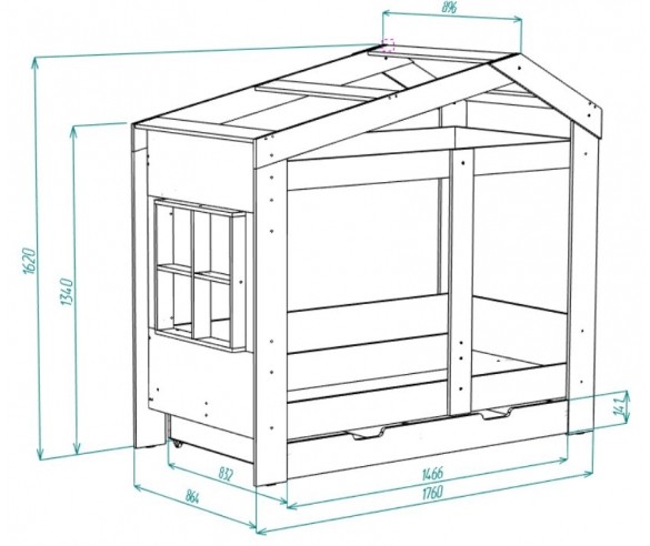 Кровать-домик "Сказка" с окошком