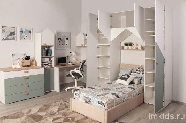 Комплект мебели серии "Гретта" серо-зеленый